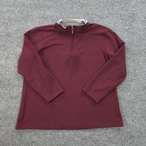 Mizzen+Main Burgundy Zip Up Sweater